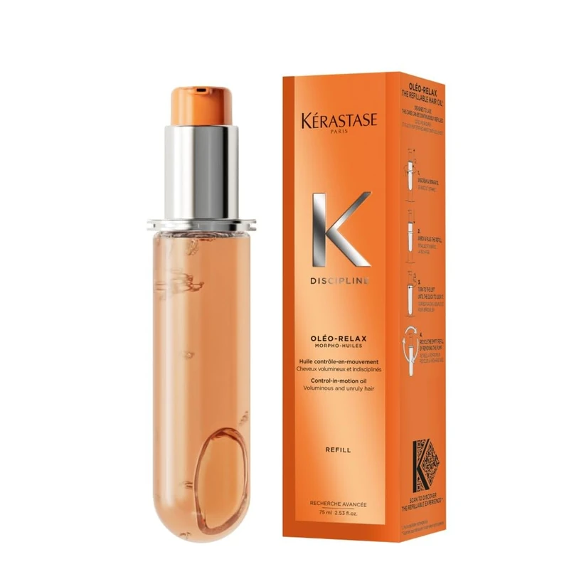 Kérastase Discipline, Daily Conditioning & Calming Hair Oil Treatment, For Dry & Frizz-prone Hair, Oléo-Relax Morpho Huile, 75ml Refill