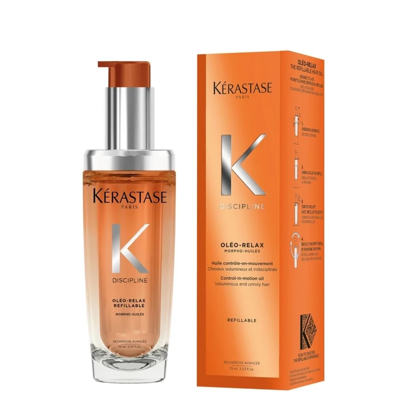 Kérastase Discipline, Daily Conditioning & Calming Hair Oil Treatment, For Dry & Frizz-prone Hair, Oléo-Relax Morpho Huile, 75ml Refill