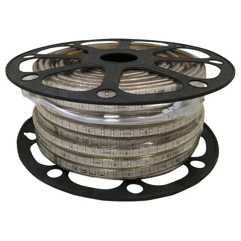 Blendend Red high Voltage LED Strip, 50m, 10mm, Ideal for Decorative Lighting, Signage and DIY Projects.