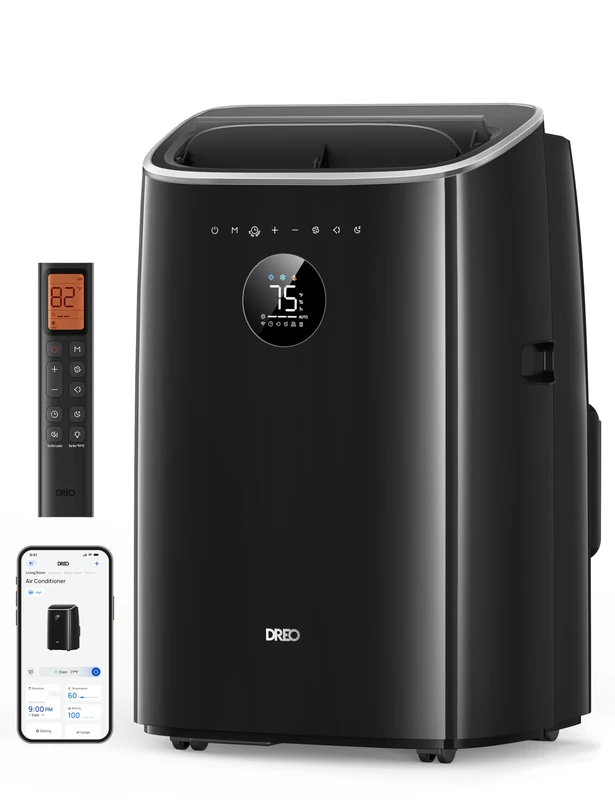 Dreo Portable Air Conditioners with APP/Voice/Remote Control, AC Unit for Bedroom, 24h Timer with Fan & Dehumidifier, Smart Air Conditioner for Indoors, Room, Office, Includes AC Unit Window Kit