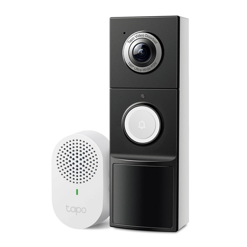 Tapo D235 Video Doorbell Battery/Hardwired (Video Doorbell), Doorbell with Camera, 2K 5MP, Colour Night Vision, 180° Ultra Wide Field of View, 10000 mAh Non-Removable Battery, with Chime, Alexa