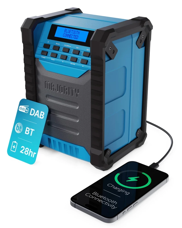 MAJORITY Work Radio DAB + Bluetooth - 10,000mAh Power Bank, IP54