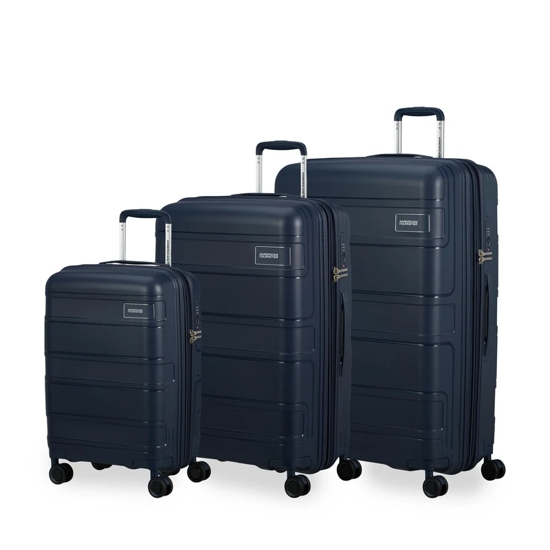 American Tourister Skymax - 3-Piece Suitcase Set, Blue (Midnight Blue)