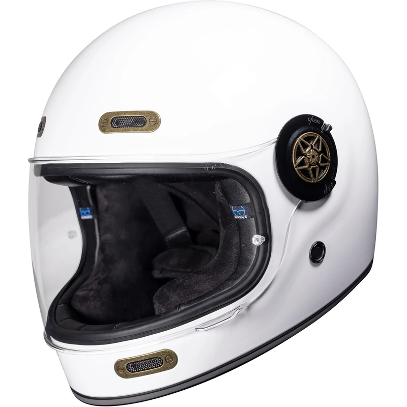 Black Orbit Motorcycle Helmet XS Gloss White