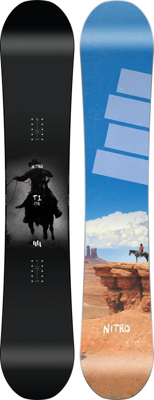 Nitro Snowboards Men's T1 Board '25, Freestyle Board, Twin, Cam-Out Camber, Park, 158
