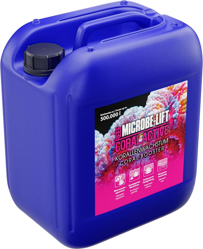 Microbe-Lift Coral Active - 5 L - Coral Booster for Increasing Growth and Colour Splendour in Stone Corals & Shells in Saltwater Aquariums