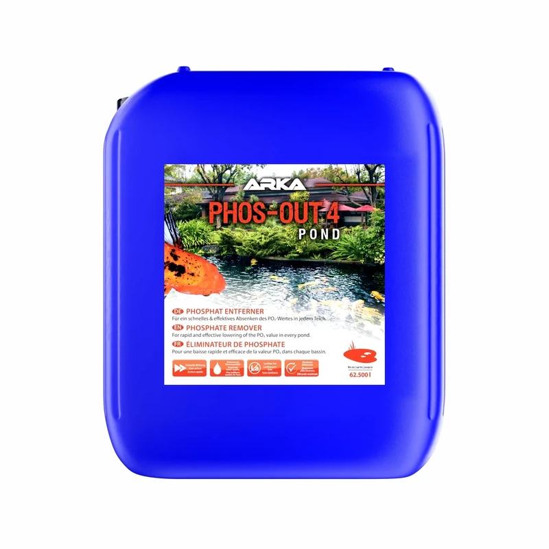 ARKA - Pond Phos-Out 4-5 L - Effective liquid phosphate remover for ponds, improves water quality without the use of lanthanum.