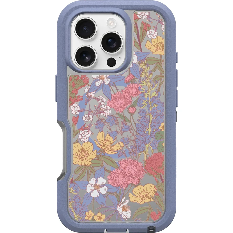 OtterBox iPhone 16 Pro Defender Series XT Clear Case - Floral Purple