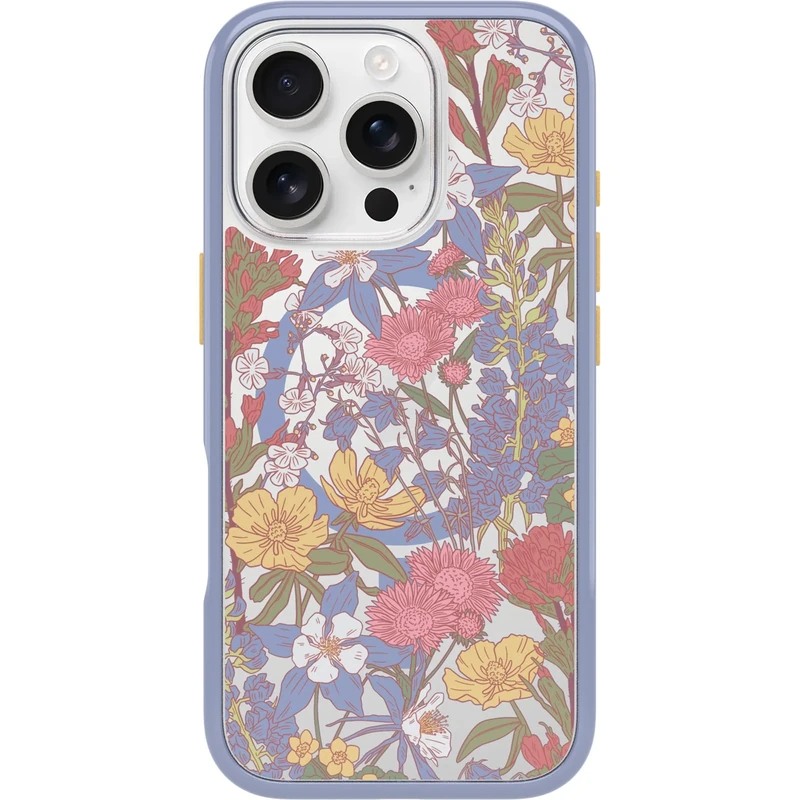 OtterBox iPhone 16 Pro Symmetry Series Clear Case - Floral Purple