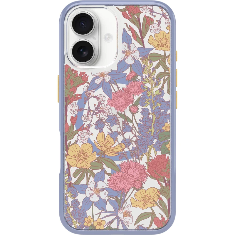 OtterBox iPhone 16 Symmetry Series Clear Case - Floral Purple