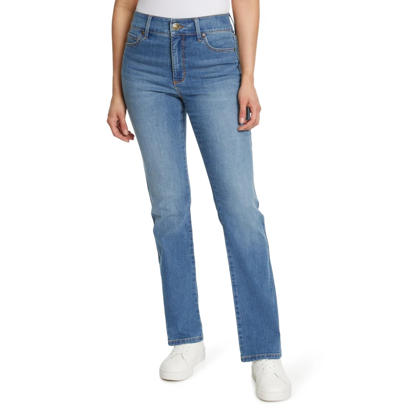 Gloria Vanderbilt Women's Shape Effect Tummy Hold High Rise Boot Cut Jean Standard, Crested Butte Whiskers, 8 - Image 1