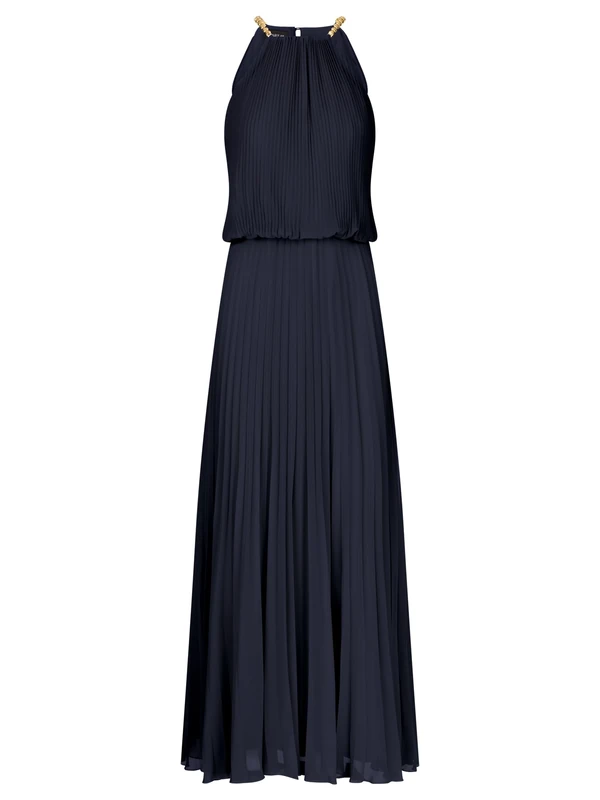 APART Fashion Women's Apart Plisseekleid im Neckholder Stil Dress, Midnight Blue, 14 - Image 1