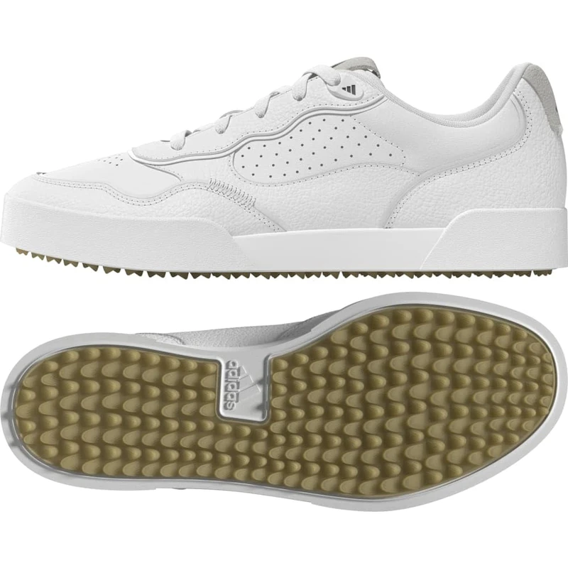 adidas Women's RETROCROSS 25 Spikeless Golf Shoes Sneaker, Cloud White/Grey Six/Gum, 4.5 UK