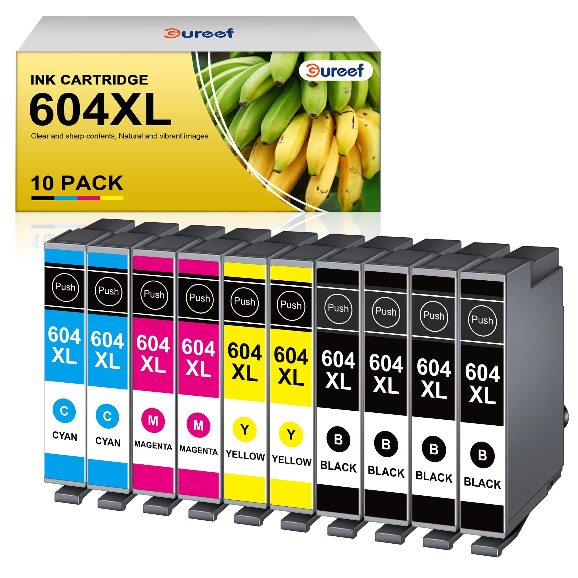Gureef 604XL Ink Cartridges for Epson 604 604xl Multipack for Epson XP2200 Ink Cartridges Compatible with XP 3200 XP 4200 XP-4205 XP 2200 XP-2205 WF-2935 (10 Pack)