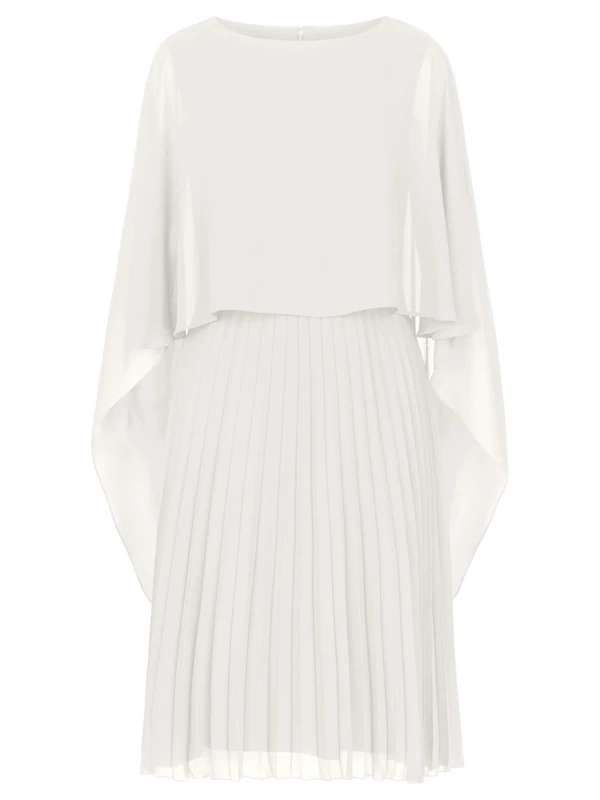 APART Fashion Women's Cocktailkleid mit Chiffoncape Cocktail Dress, Cream, 12