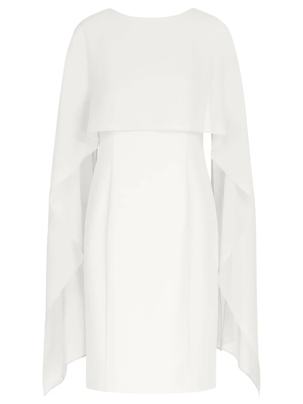 APART Fashion Women's Kleid mit Chiffonstola Cocktail Dress, Cream, 18