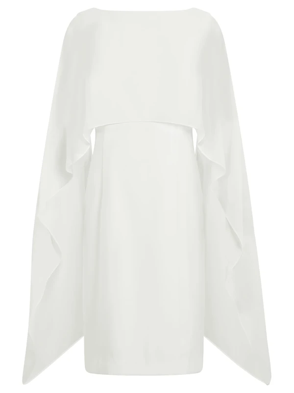 APART Fashion Women's Kleid mit Chiffonstola Cocktail Dress, Cream, 12