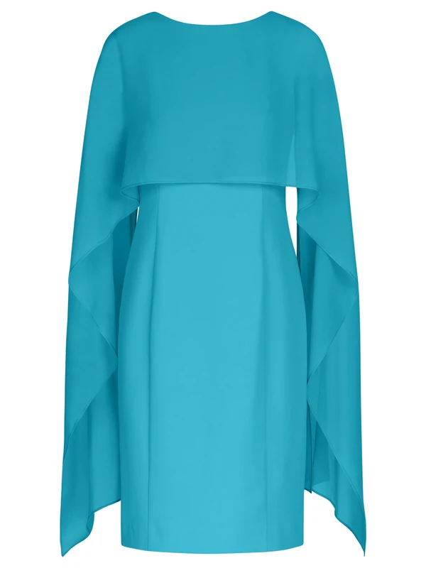 APART Fashion Women's Apart Kleid mit Chiffonstola aus Einer Leicht Cocktail Dress, Turquoise, 18