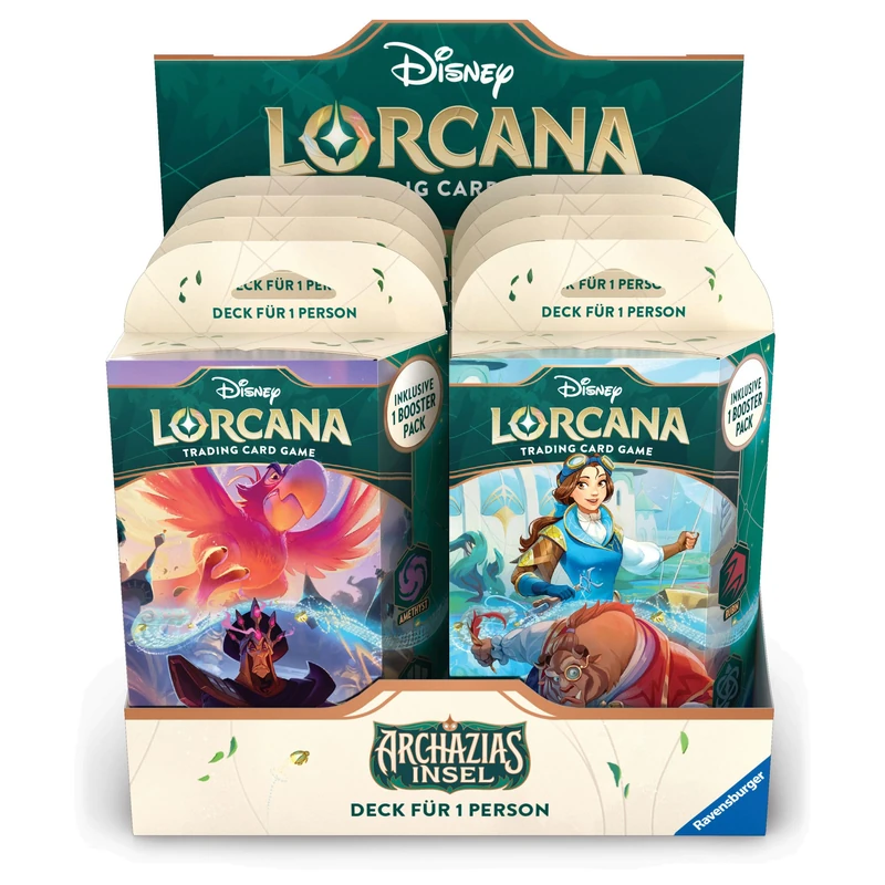 Ravensburger Disney Lorcana Trading Card Game: Archazia's Island - Display with 8 Starter Decks (German)
