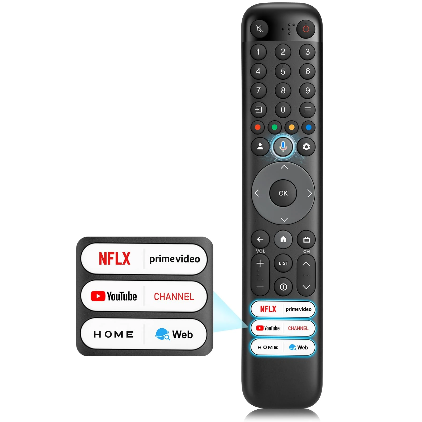 Replacement for TCL-TV-Remote-Control, Universal Voice Remote for TCL Google/Android TV