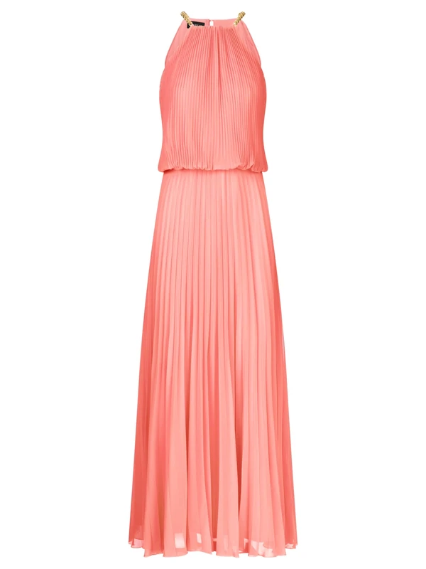 APART Fashion Women's Apart Plisseekleid im Neckholder Stil Dress, Coral, 16