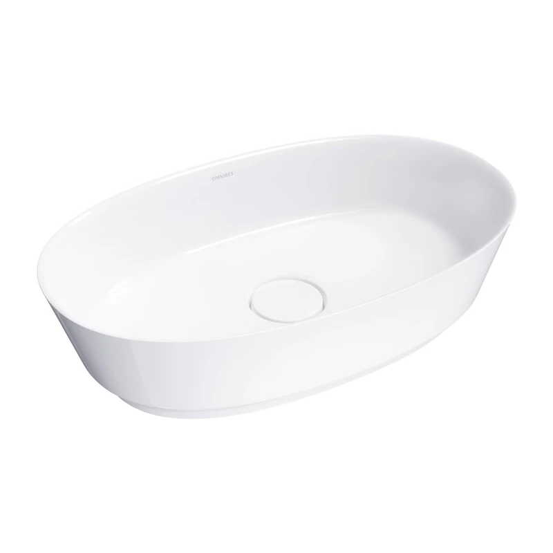 Omnires White Bathroom Sink Made of Composite Neo M Gloss-NEOUNBP