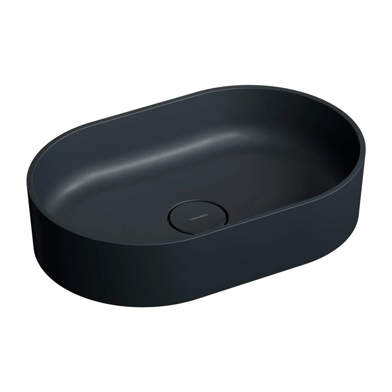 Omnires Black Lava Bathroom Sink Made of Composite OVO M OVOUNBLV