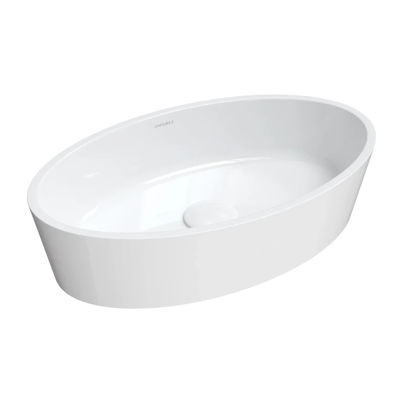 Omnires BARI500UNBP White Bathroom Sink Made of Composite Bari M gloss-BARI500UNBP