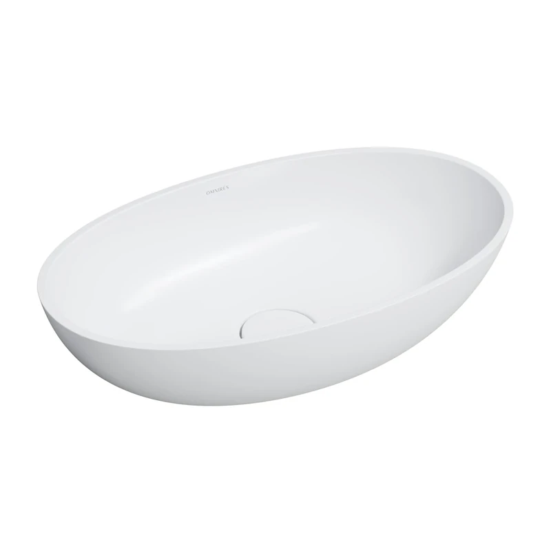 Omnires Shell M+ -White Bathroom Sink Made of Composite Sell M matt-SHELLUNBM