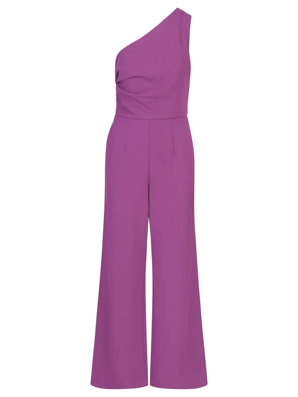 APART One-Shoulder Overall Made from a Lightly Textured Fabric, Purple, 38