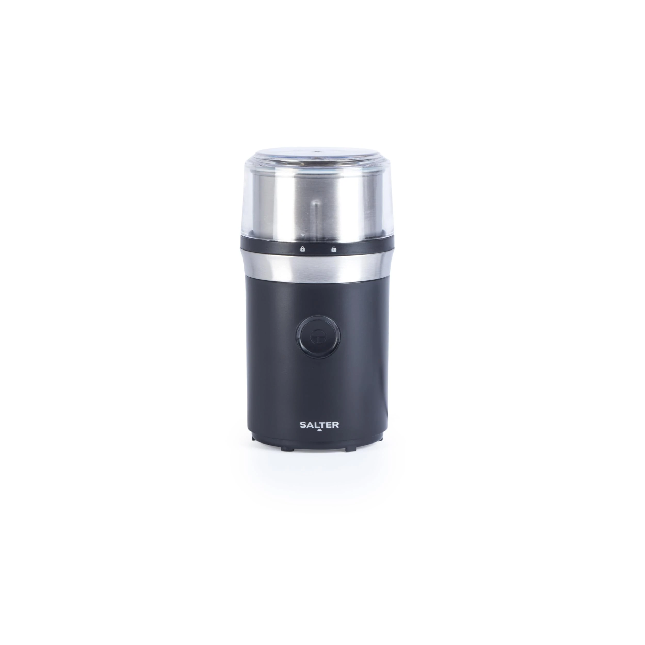 Salter Coffee & Spice Grinder – Electric Coffee Mill, One Touch Operation, 70g Removable Bowl, Adjustable Coarseness, Fine/Medium/Coarse, Stainless-Steel Blade, Transparent Lid, 200W, EK6136