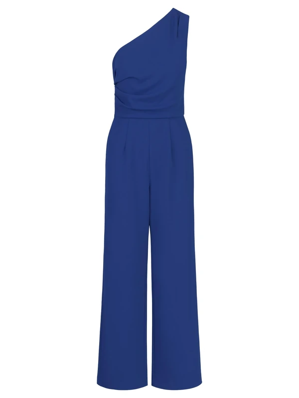 APART Fashion Women's Overall One-Shoulder Jumpsuit, Royal Blue, 42