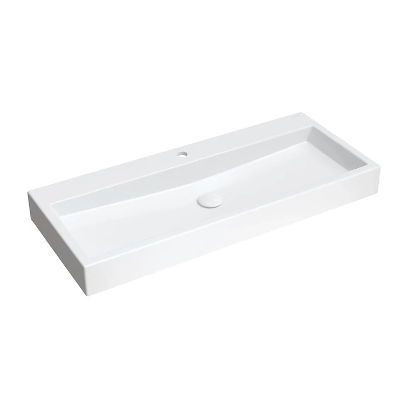 Omnires THASOS1000BP White Bathroom Sink Made of Composite Thasos M gloss-THASOS1000BP