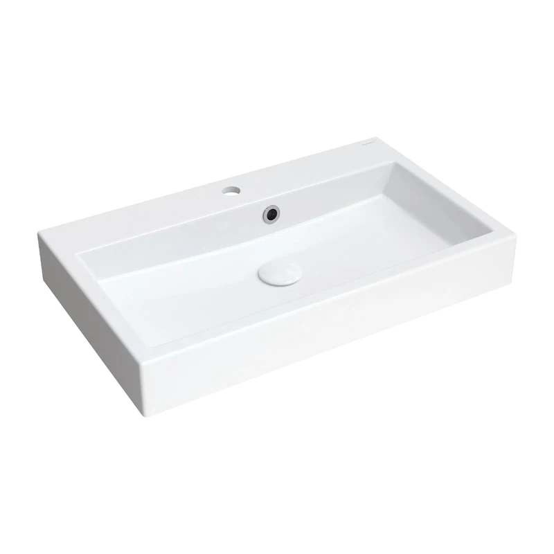 Omnires THASOS700ZPBP White Bathroom Sink Made of Composite Thasos M gloss-THASOS700ZPBP