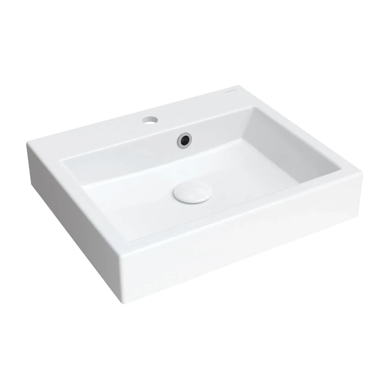 Omnires THASOS500ZPBP White Bathroom Sink Made of Composite Thasos M gloss-THASOS500ZPBP