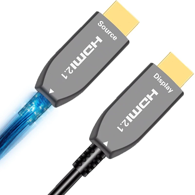 Elfcam® - 20m/65.62ft 8K HDMI 2.1 Cable Fiber Optic OM3 Multimode, Ultra HDMI Cable Supports 48Gbps 8K@60Hz 4K@120Hz HDR Dynamic HDCP 2.2 and 2.3 eARC, Compatible with HDTV Monitor, 20 Meters