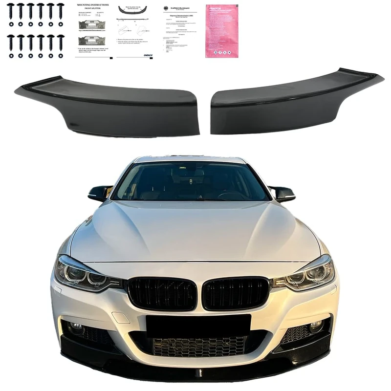 Oneway Front Flaps compatible with BMW 3-Series F30 M-Pack 2012-2019 - Gloss black