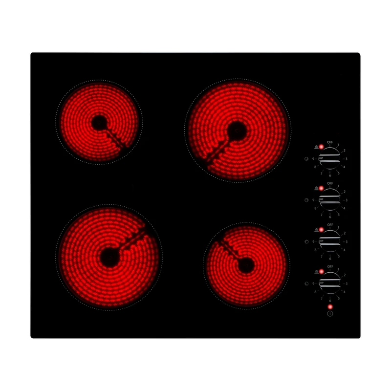 Willow WCH60D 60cm Ceramic Hob - 4 Zones, Rotary Dials, Child Lock