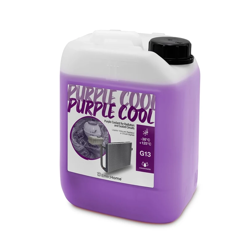 ERRECHOME Purple Cool, Purple Coolant and Antifreeze Concentrate, Formulation with Glycerin, G13, 5 Litres