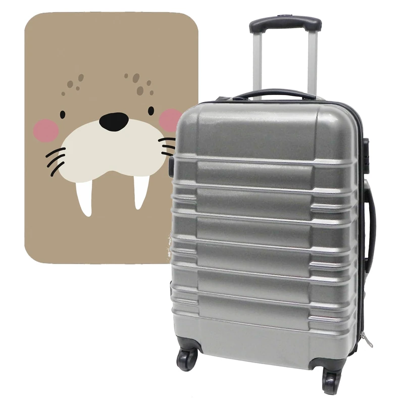 WELL HOME MOBILIARIO & DECORACIÓN Suitcase Set 64x45x28 cm with Protective Cover'Believer', Multicoloured, Suitcases with 4 Wheels and Protective Case