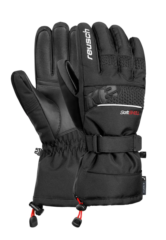 Reusch Connor R-TEX® XT Extra Warm, Waterproof, Windproof and Breathable Unisex Finger Gloves, Snow Gloves, Ski Gloves for Men and Women, Black/White, 8