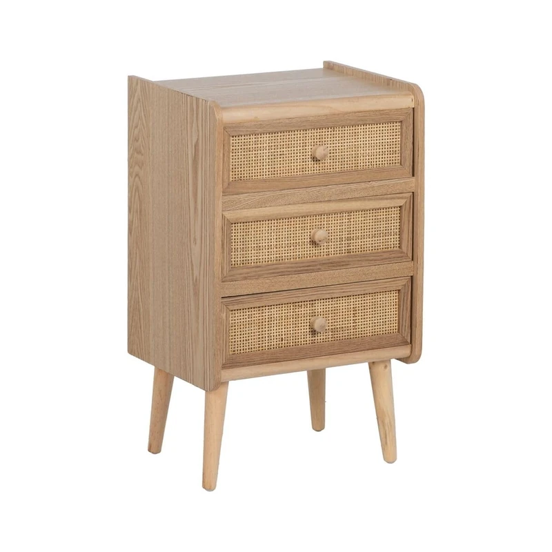 BigBuy Home Samir Natural Bedside Table Paulonia Wood 40 x 30 x 66 cm