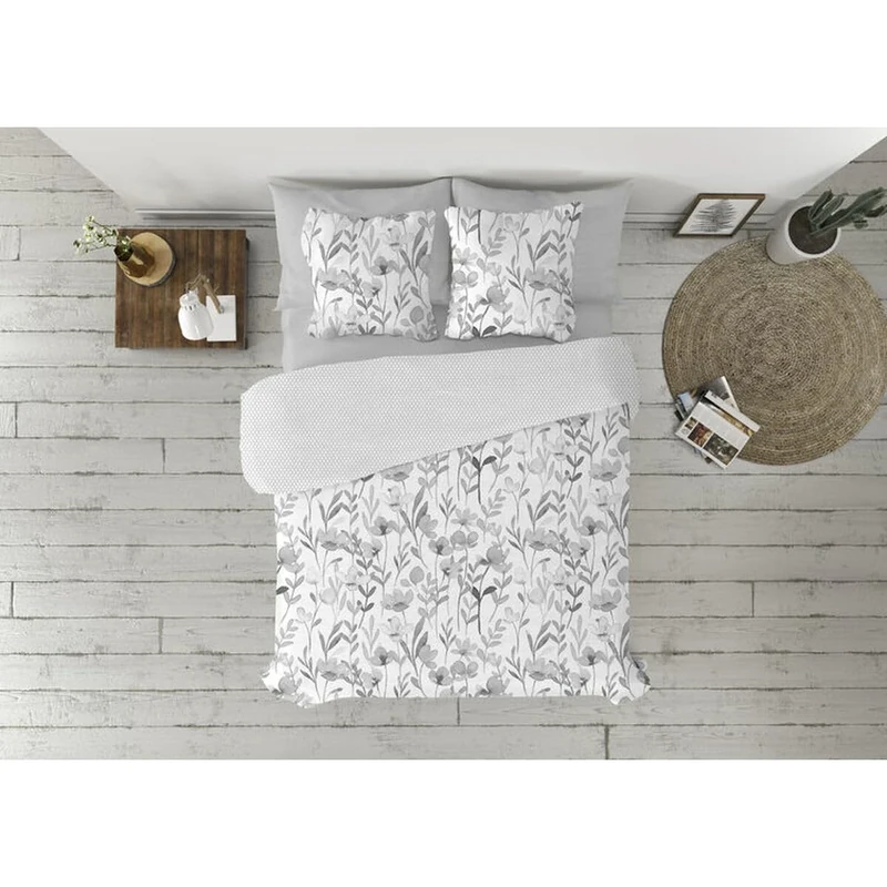 Pierre Cardin 3-Piece Duvet Cover, 180 cm, 50% Cotton, 50% Polyester, Weight 120 g/m², 144 Threads, Pillowcase 45 x 100 cm, Clip Closure, Bed 180 cm, FANY Grey