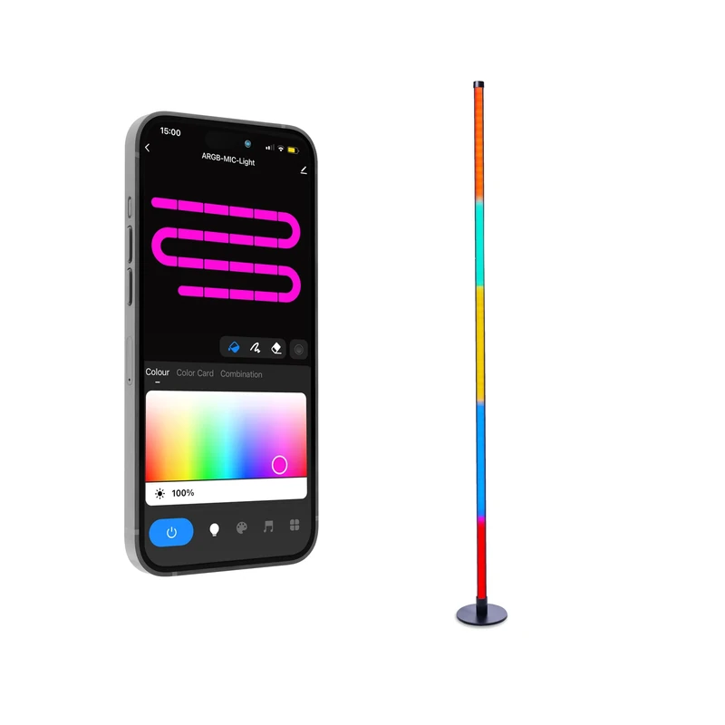Lytup™ RGB Smart Floor Lamp, Alexa & App Controlled, 2.4GHz WiFi, Voice Control LED with Color Changing, Music Sync, Dimmable, Remote Control, Indoor Use, Adjustable Brightness, iOS/Android Compatible
