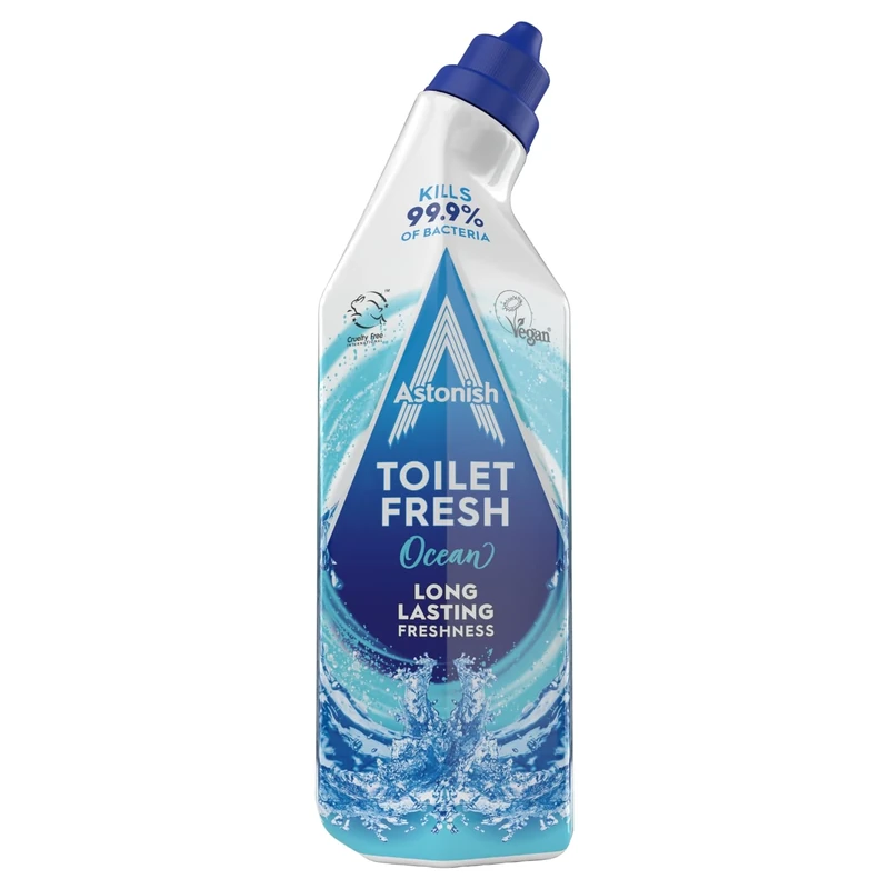 Astonish Ocean Toilet Fresh Gel, Kills 99.9% of Bacteria, Limescale Prevention, 750ml