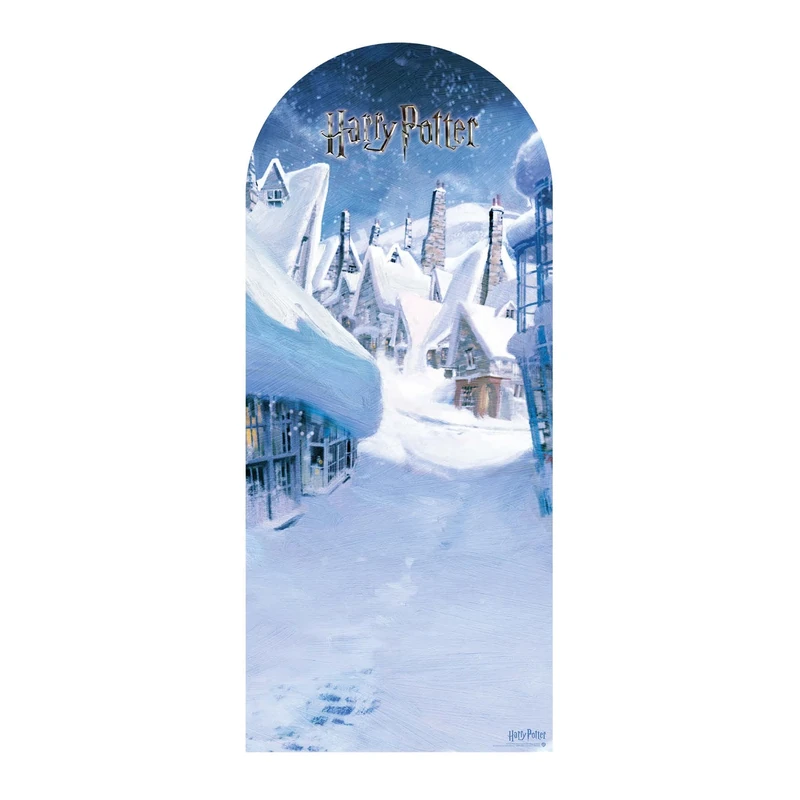 Star Cutouts SC4520 Hogsmeade Village Christmas Backdrop & Sailboard Cardboard Cutout – Magical Holiday Display for Parties, Events & Fans – 185cm