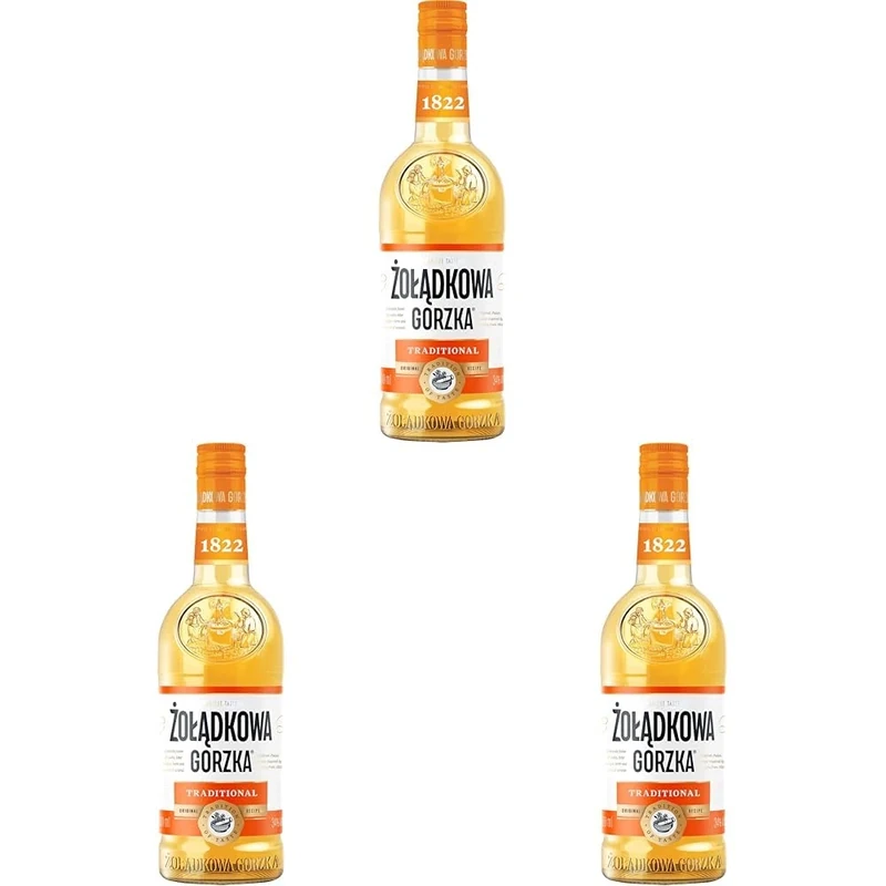 Zoladkowa Gorzka Traditional Vodka Liqueur - Polish Herbal Liqueur Made with Select Blend of Herbs and Spices - 34% ABV, 70cl (Pack of 3)