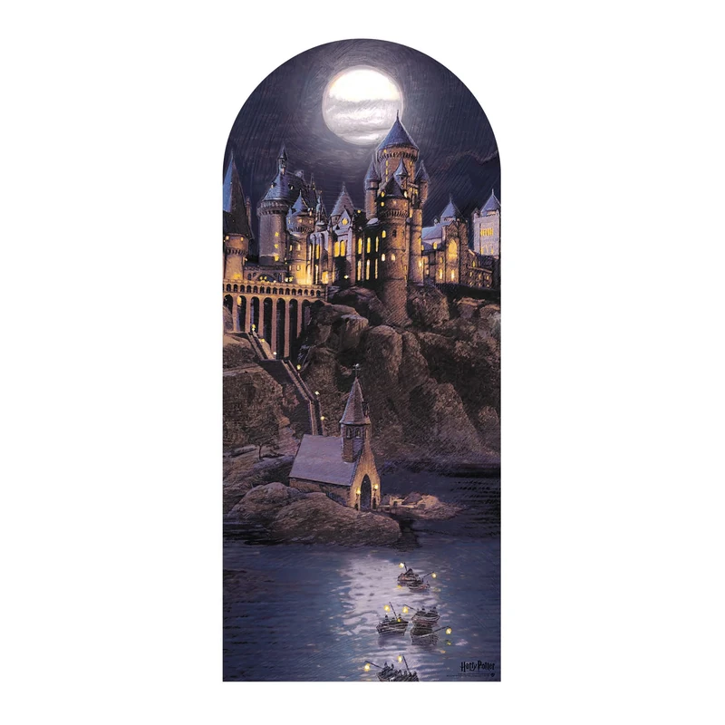 SC4521 Nighttime Hogwarts Backdrop & Sailboard Single Cardboard Cutout – Large Harry Potter Display for Parties, Festivals & Bedrooms – Height 185cm