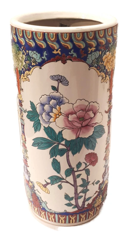 Hand-Decorated Ceramic Vase 47 x 21 cm - Image 1
