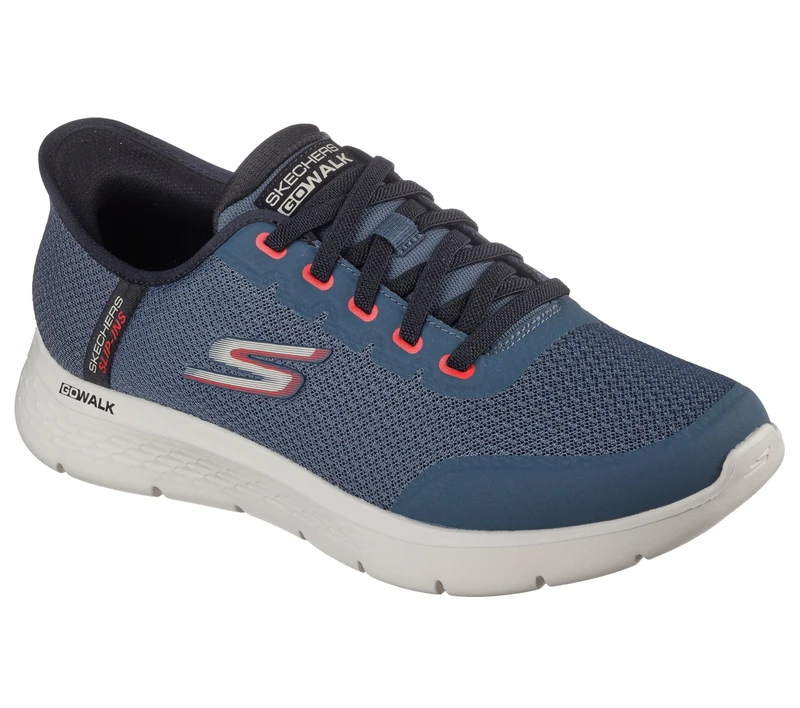 Skechers Men's GO Walk Flex NETRO Trainers, Slate Textile/Synthetic, 10.5 UK